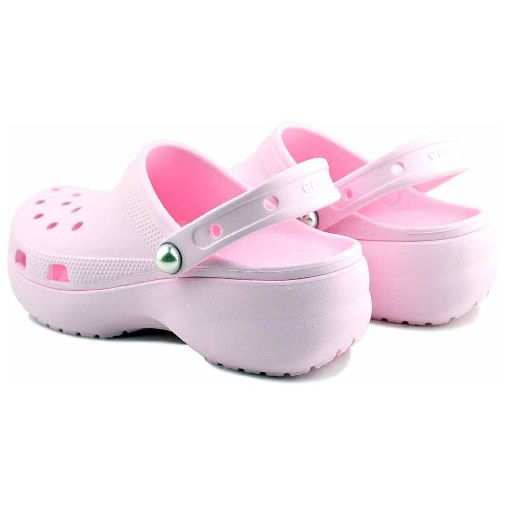 Crocs Women's Classic Platform Pearl Clog Pink Milk Platform Comfort Slip On 211231-6ZW