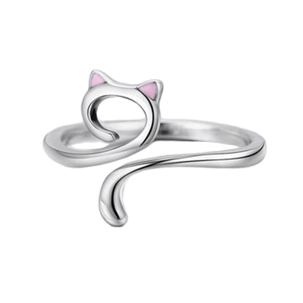 Adjustable Yarn Cat Ears Rings Ornament Modern and Simple Rings Jewelry Personalized Cat Shaped Finger Rings Accessory
