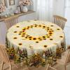 Pastoral Sunflower Farm Tablecloth, Printed Waterproof And Oil-Proof Leave-In Dining Table Cloth, Household Rectangular Tablecloth