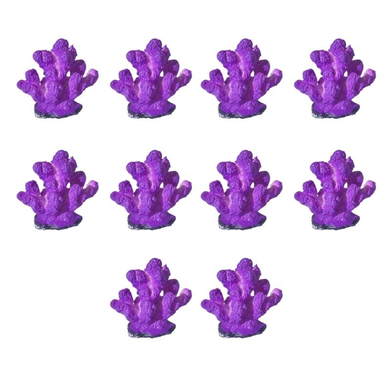 10pcs Colorful Artificial Corals Reef Decoration Simulation Corals Landscape for Bettas Fish Tanks Lovely Styles