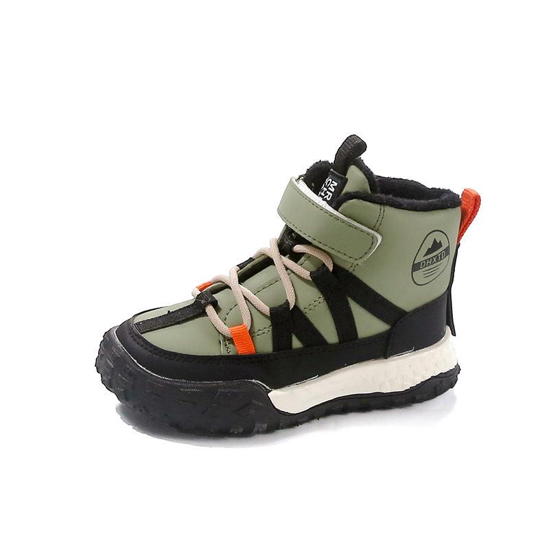 

Детские высокие спортивные кроссовки 2025 зима новые кроссовки для девочек флисовые теплые повседневные туфли мальчики две хлопковые туфли 32-37 yards, 6 pairs in one hand чёрный