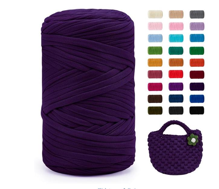 Chunky Large Roll 400g T-shirt Yarn for DIY Knitting, Crochet, Bags & Floor Mats
