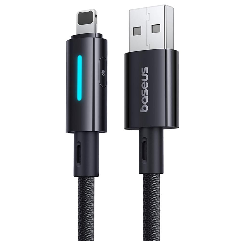 BASEUS Lit 2m USB To iP 2.4A Fast Charging Cable Data Cord with Dynamic Flowing Light