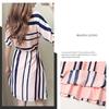 Elegant And Timeless Women Fashion Short Sleeve Casual Dress With Classic Stripes