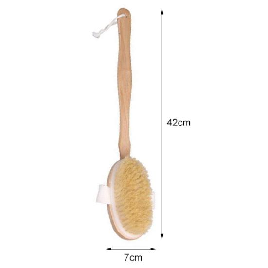 Wooden Handle Body Bath Shower Back Brush Scrubber Skin Cleaning Tool
