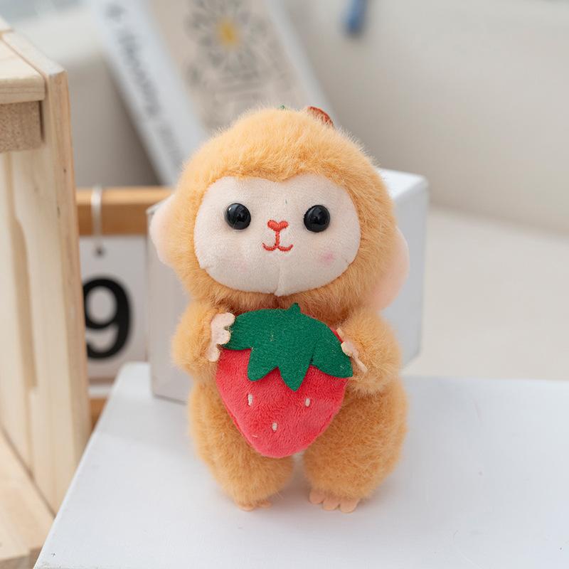 Monkey Plush Kids And Fruit Combo Toy For Backpack Hanging And Play Creative