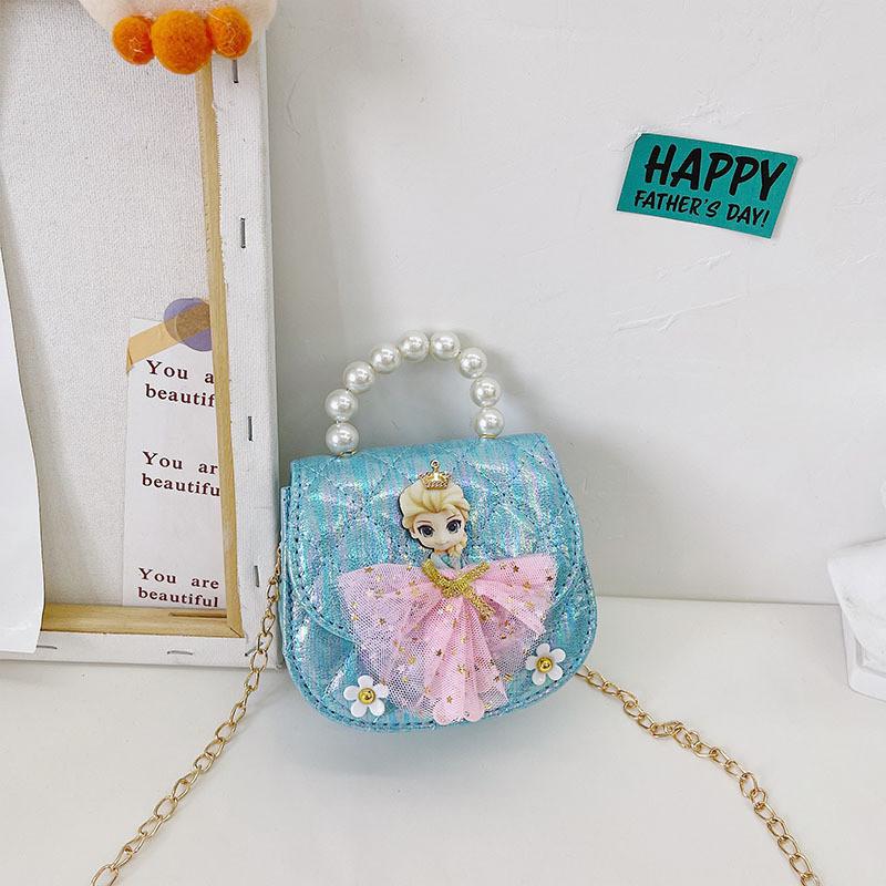 Adorable Mini Princess Handbag For Kids With Cute Cartoon Design And Pearl Details