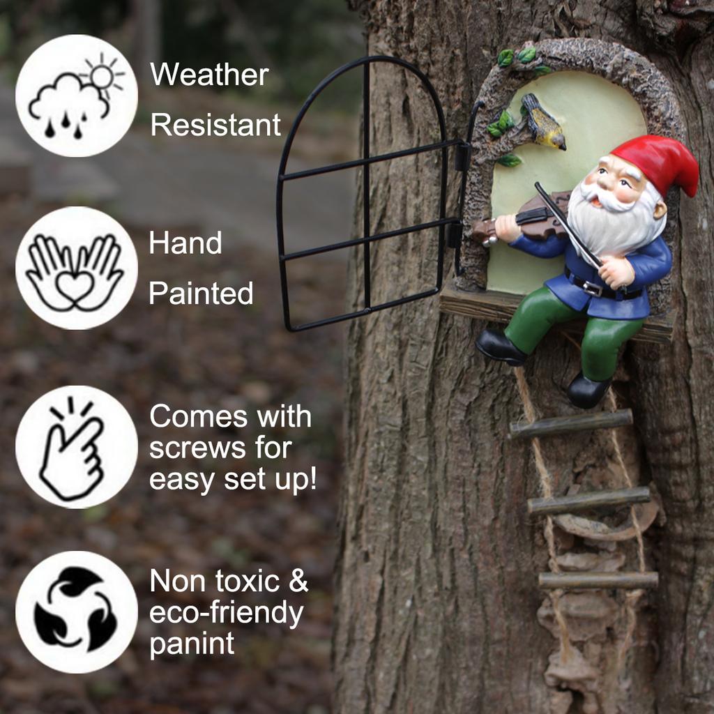 Resin Handicraft Piano Iron Window Hanging Tree Decoration Courtyard Trunks Statue