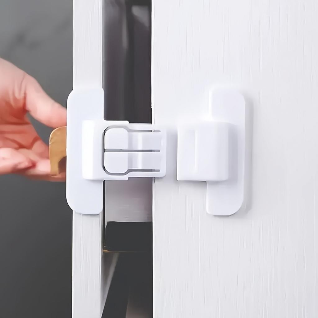 No-Drill Self-Adhesive Window Lock and for Refrigerator, Drawer and Cabinet Doors