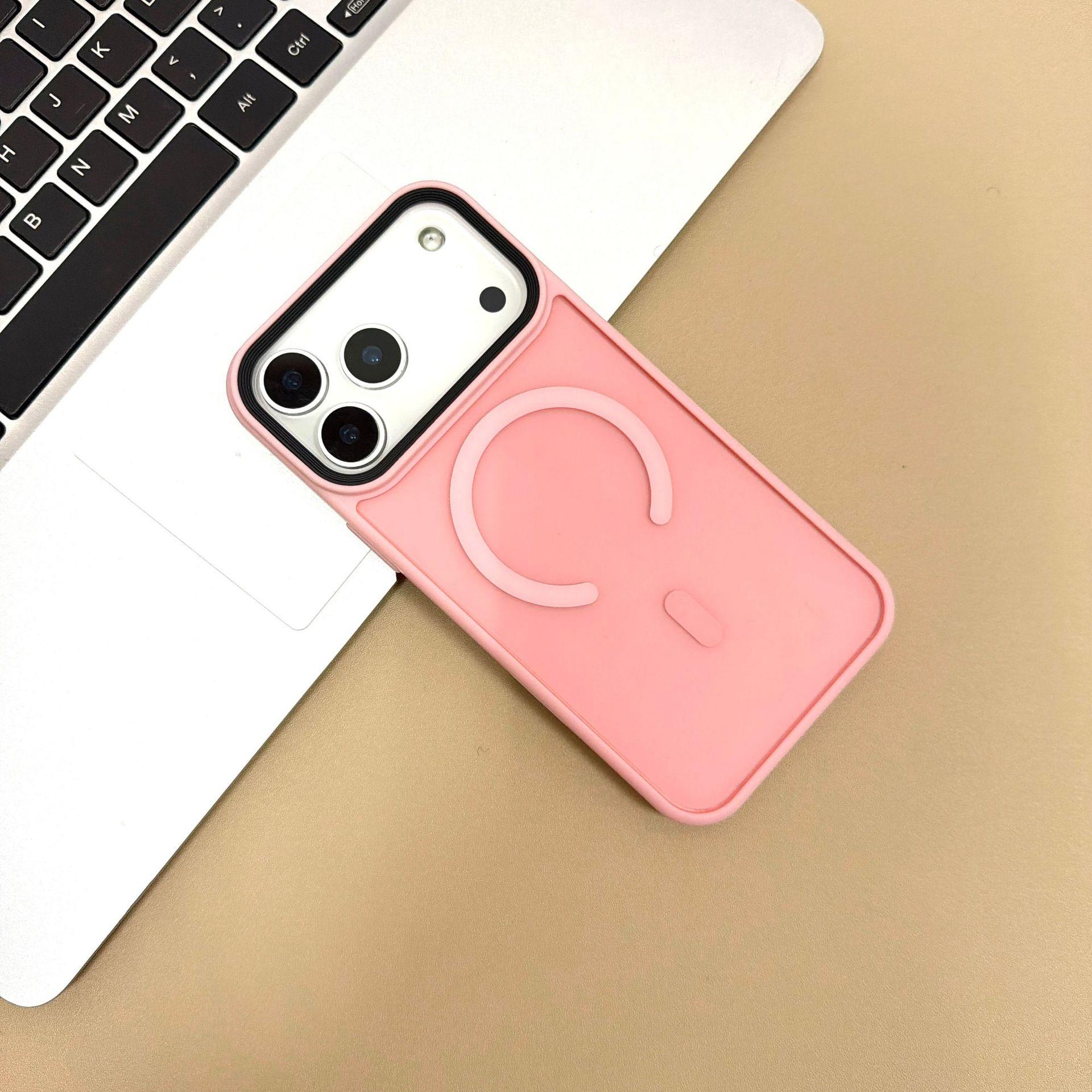 Applicable to iPhone16 Pro mobile phone case, matte skin feeling smart touch Ai button, Apple 17e skin feeling mobile phone case ai photo button +2.6 yuan розовый