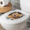 Fierce Cute Cat Breaking Through Wall Toilet Sticker Self-Adhesive Removable Bathroom Funny Home Decor Art