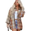 2025 Autumn New Plaid Color Matching Shirt Outerwear Women European and American Leisure Loose Mid-Length Single-Breasted Shirt