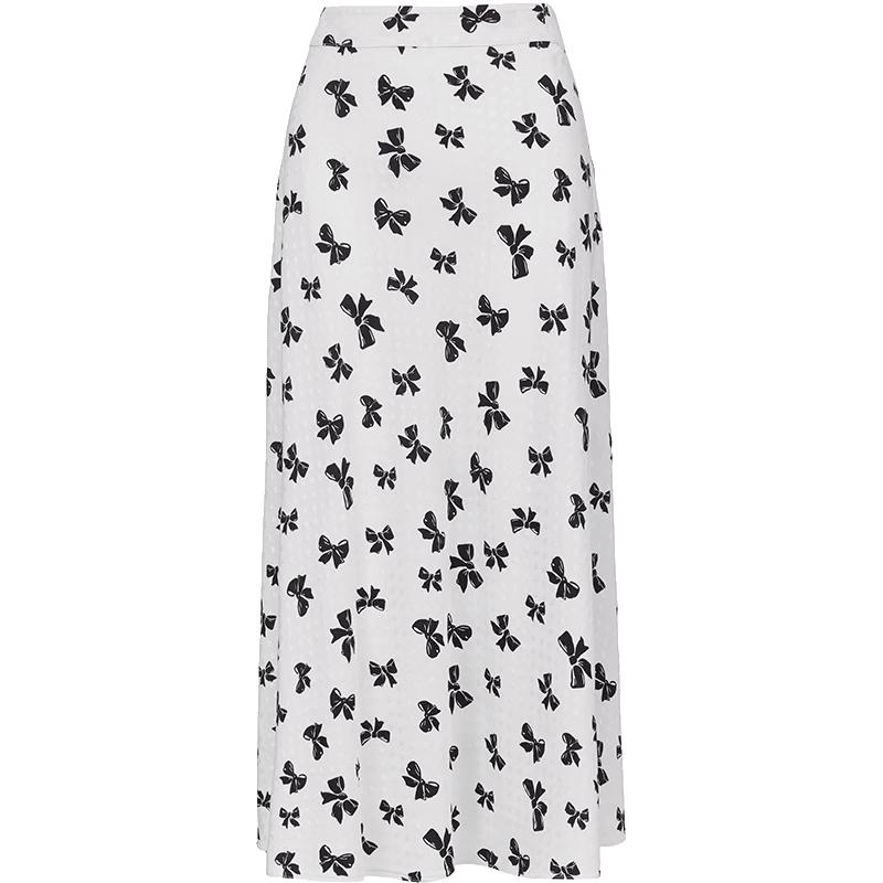 ONLY Women's Bowknot Print A-Line Midi Skirt