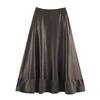 European Style Silk Satin Midi Skirt for Women 2025