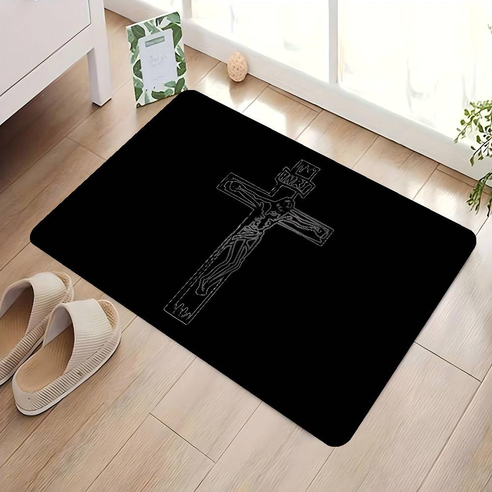 1 Piece Christian Jesus Bathroom Mat Kids Room Bedroom Decoration Balcony Anti-Slip Doormat Living Room Welcome Rug
