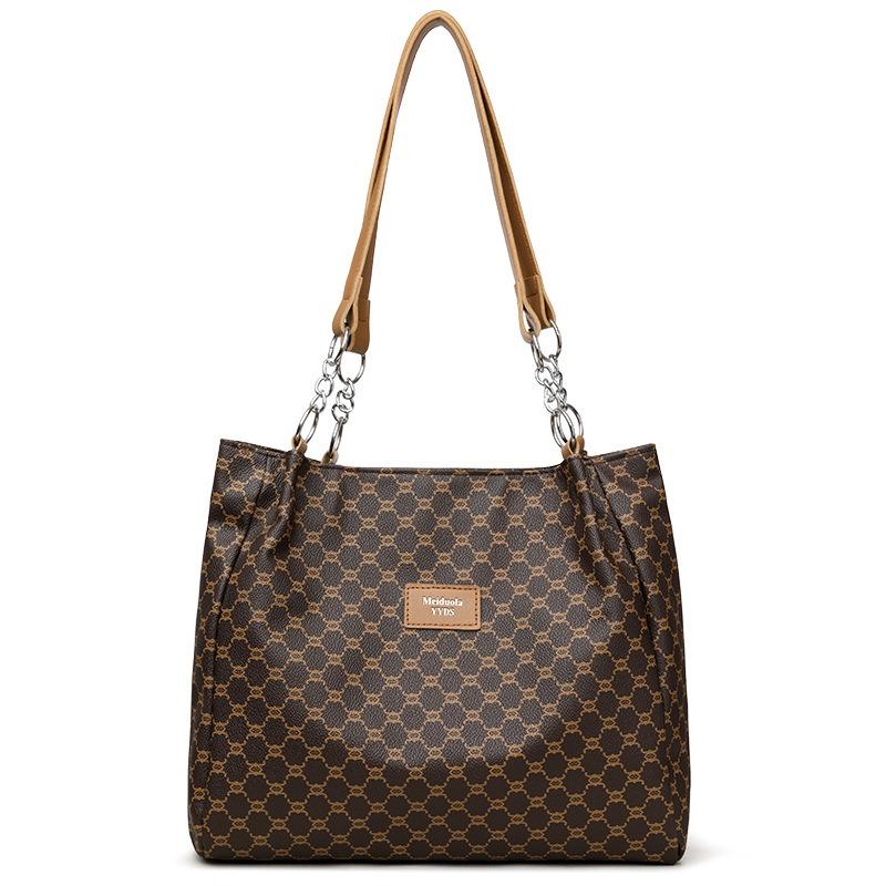 Women's retro fashion soft leather shoulder bag commuter large capacity tote bag is perfect for daily use
