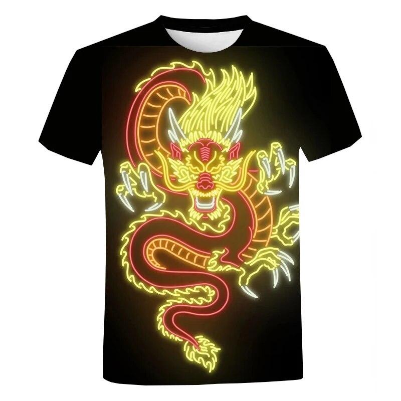Y2K Îmbrăcăminte bărbați Dragon Totem Tricouri cu grafică Gât rotund Tricou supradimensionat Moda Harajuku Streetwear Topuri Tricouri