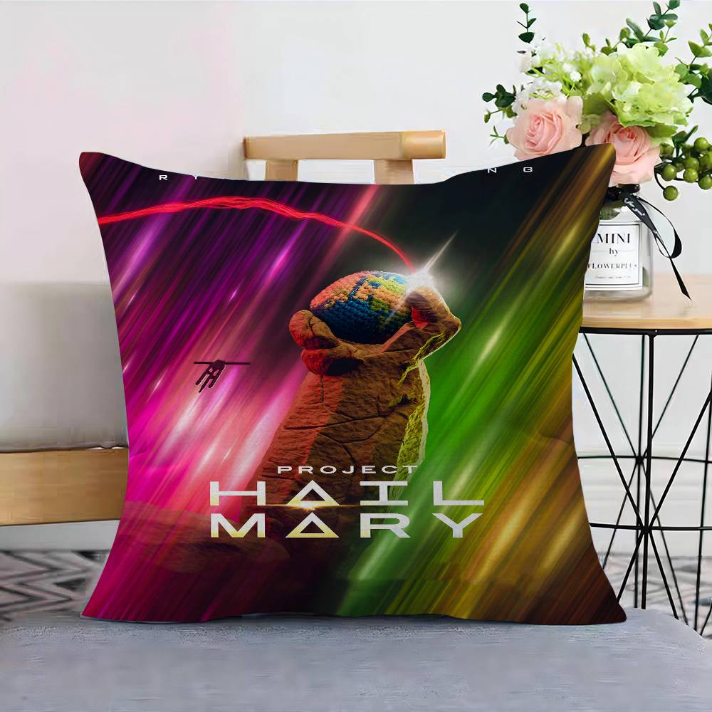 Ryan Gosling Movie Project Hail Mary  Pillow Covers Sofa Decorative Home Doublesided Printing Short Plush Cushion Cover