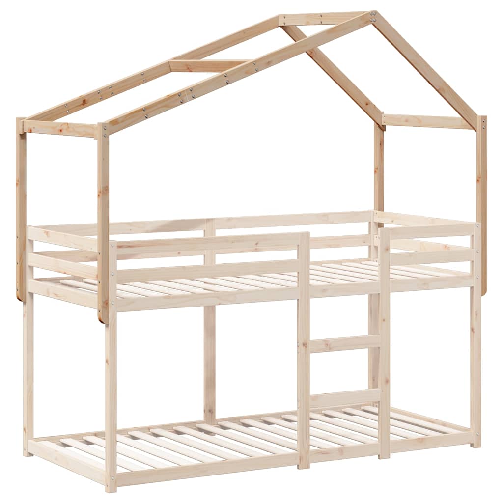 Kids Bed Canopy 203 X 80.5 X 142 Cm Solid Pine Wood
