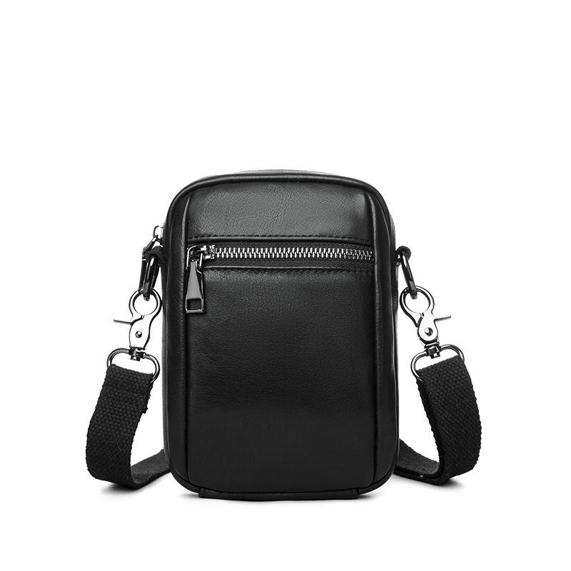 

Модная мужская наплечная сумка с ощущением высокого класса, вместительная сумка-кроссбоди из натуральной кожи, повседневная деловая дорожная сумка для мобильного телефона чёрный