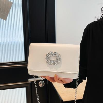 Modische kleine quadratische Tasche Sommer Neu Einfach Mode Damen Tasche Umhängetasche Helle Diamanten Vielseitig Umhängetasche