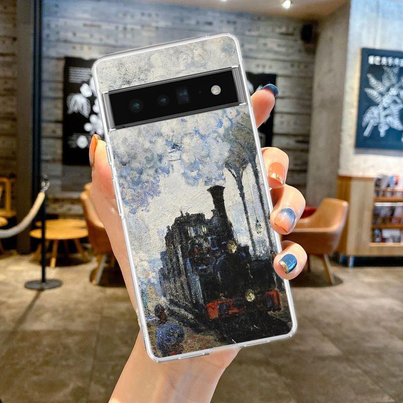 

Claude Monet Impressionist Arts Phone Case For Google Pixel 8 7 6 Pro Soft TPU Shell For Pixel 6A 5 4 5A 4A 3A XL 5G Clear Cover Pixel 6