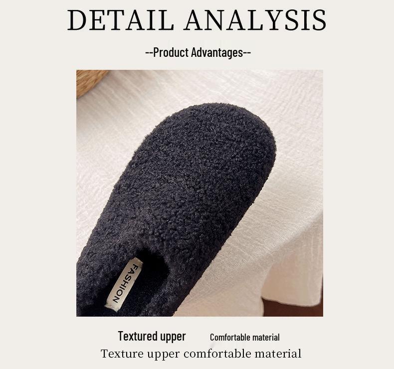 Baotou Warm Cotton Retro Slippers – Postpartum Casual Velvet Fluffy Half-Slippers for Home