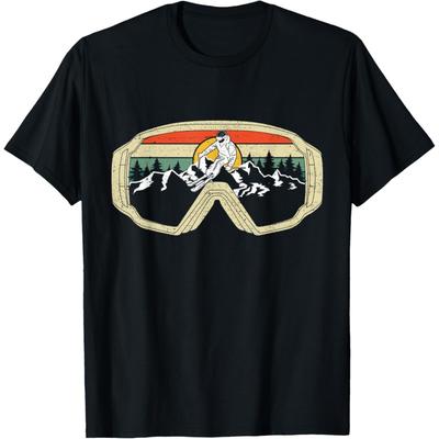Ski Goggles Mountain Snow Skiing Retro Winter Vacation T-Shirt(1)