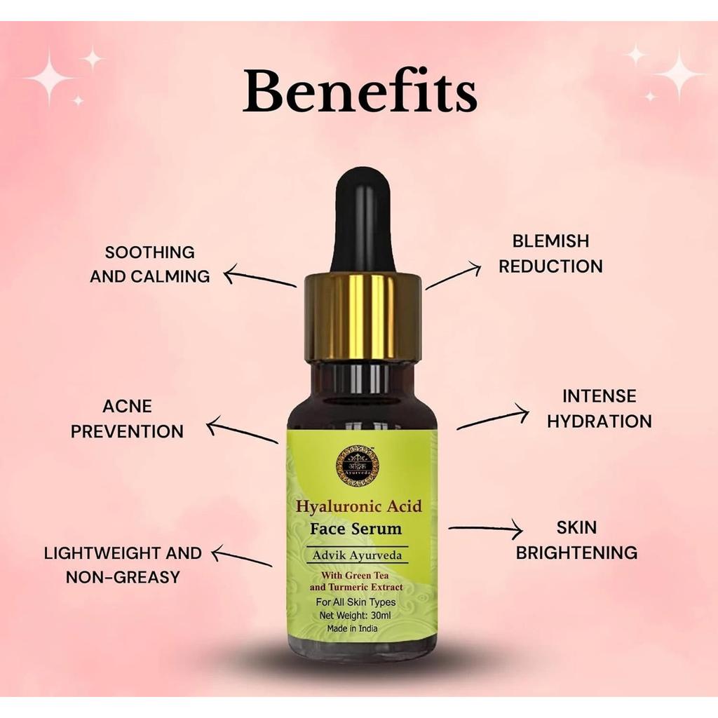 Advik Ayurveda Hyaluronic Acid Face Serum For All Skin Types 30ml