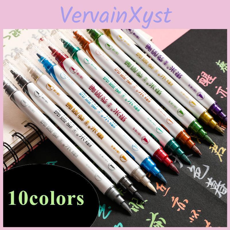 Head Double Calligraphy Color Pen Soft Head Pearlescent Metal Color For Art Hand Painting Creative Painting Greeting Card Hand Account