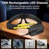 Lunettes Lampe Frontale Rechargeables Avec Capteurs de Mouvement Et Commande Tactile Pour Éclairage Mains Libres Lors d'Activités Extérieures