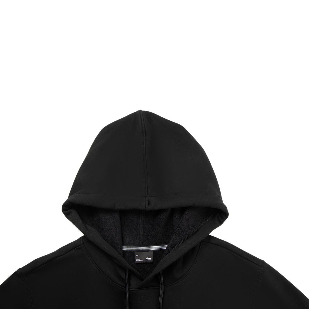 Li Ning Série Lifestyle Sportif Pull-over à capuche chaud doublé polaire Tendance Polyvalent Décontracté Lettre Sweat-shirt Homme sweat-shirt AWDVA43-4