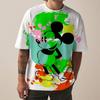 Disney Mickey Mouse print men's T-shirt fashionable holiday gift men round neck short sleeved oversized Hip hop clothing Boys