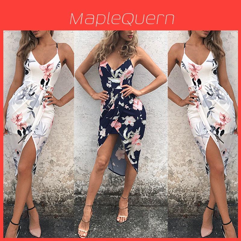 Elegante Abito Lungo Maxi Floreale da Donna per Feste Serale e Giornate in Spiaggia
