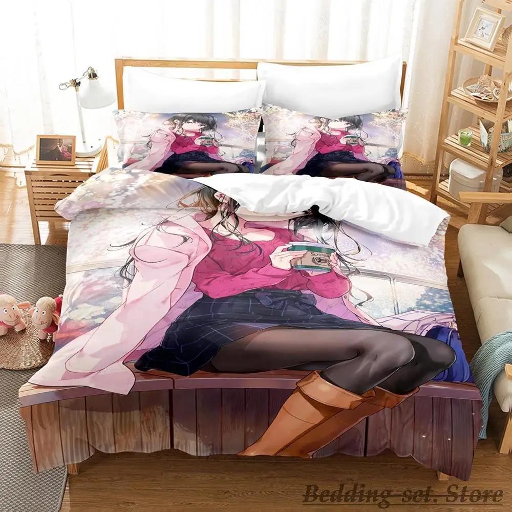 Comfortable Anime Print Bedding Set With Duvet Cover And Pillowcases Single Twin Full Queen King Sizes For Adults And Kids