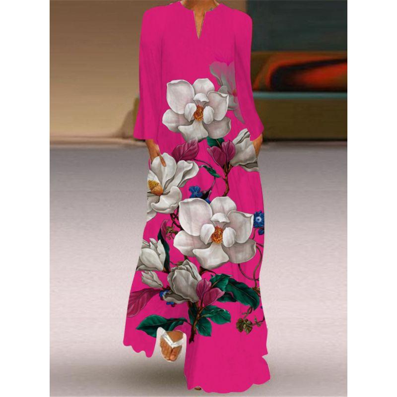 2025 Big Red New Year Clothes Women's Clothing Stage Show Performance Wear Loose and Elegant Dress Pocket Dress