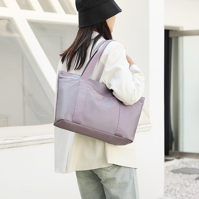 Large-capacity Tote Bag Women's 2024 New Nylon Cloth Shoulder Is Fashionable Simple Trendy Textured Portable