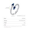 MODIAN 925 Silver Royal Blue Zirconia Open Size Finger Trendy Snake Shaped Adjustable Rings For Women Fine Jewelry