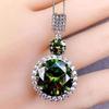 Silver Plating Plated, 6-carat Stunning Green Synthetic Pendant Necklace - VVS Clarity, Fashionable and Avant-garde Men's