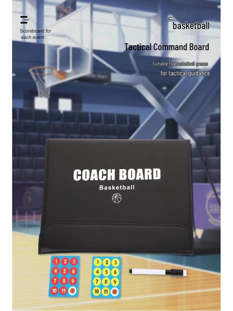 Foldable Magnetic Basketball Coaching Board with Markers and Pieces
