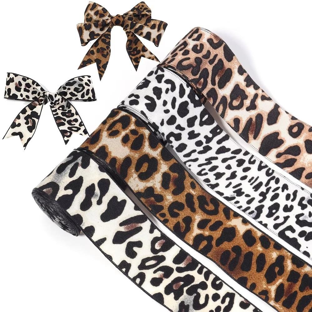 5Yards/Roll Faux Silk Faux Silk Ribbon Leopard Pattern DIY Craft Ribbon  Home Decoration