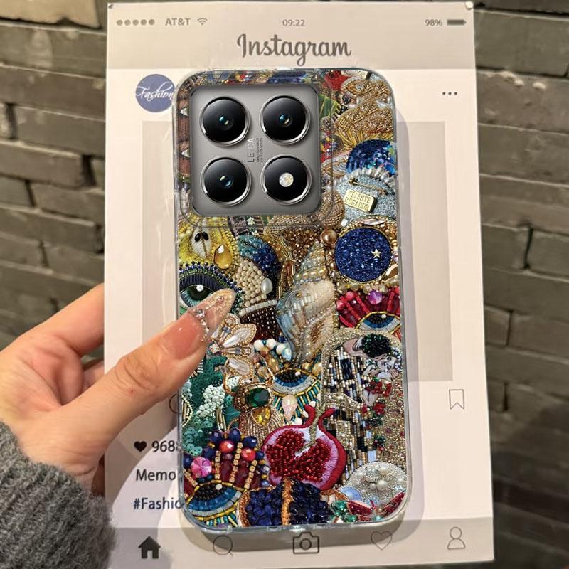 

Sun Marine Floral Eyes Trendry Girls Women Phone Case For Xiaomi 14T 13T Pro 14Tpro 11 Lite 5G NE Shockproof Bumper Fundas Feather Texture Cover Xiaomi 13T Pro белый