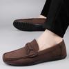 Fashion Men's Suede Loafers Casual Slip-On Comfortable Men Outdoor Flat Breathable Non-Slip Driving Shoes Classic Men Shoes for Wedding