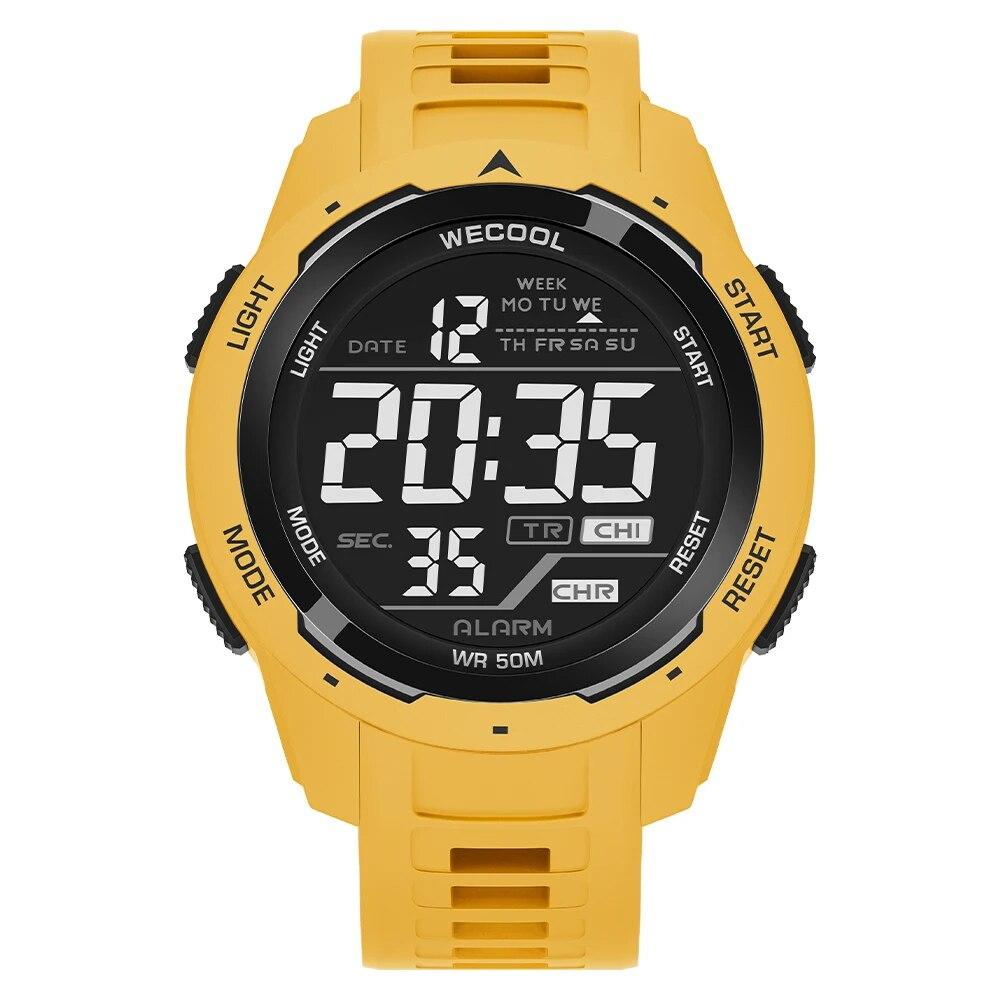 

Brand Sport Digital 50M Waterproof LED Back Light Alarm Clock Multifunction Watch W-616 Watch жовтий