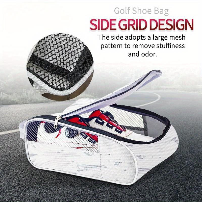 1Pcs Golf Shoes Bag Portable Zipped Sports Bag Shoe Case Breathable Golf Shoe Bag - Zippered Shoe Carrier Bags Case Pocket Pouch