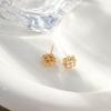 Hollow Four-Leaf Clover Women's High-End Flower Stud Earrings - Unique Accessories