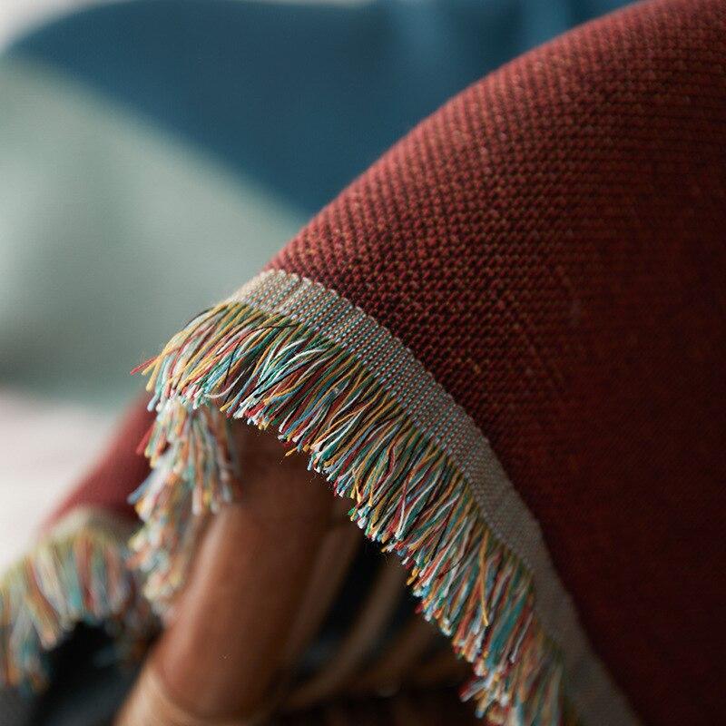 1 Uds. Tapiz de algodón para sofá, manta para decoración del hogar, cubierta de Piano, alfombra para sala de estar, ropa de mesa con borlas, colcha en la cama WBL