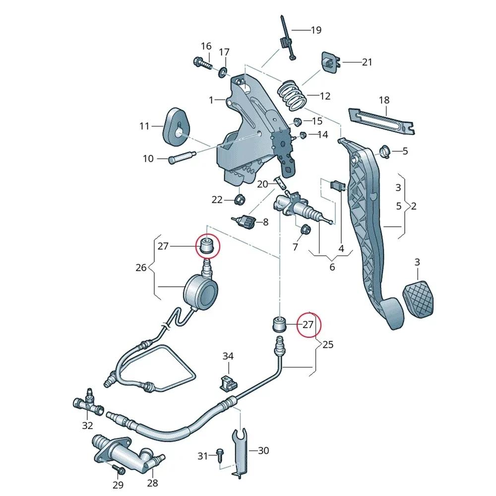 Car Clutch Master Cylinder Gasket Seal Repair Kit For Citroen C2 2003 2004 2005 2006 2007 2008 2009 1K0798741 02F141143A