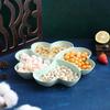 Grid Storage, Fruit Plate, Four-Leaf Clover, Dried Fruit Plate, Lucky Grass Snack Plate, Dessert Plate, Fruit Plate, Peach Heart Plate.