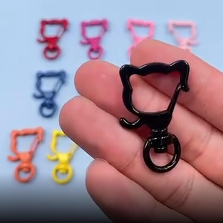 

10pc Diy Keychain Pendant Jewelry Accessories Zinc Alloy Paint Color Dog Head Buckle Head Lobster Buckle Special-shaped Dog Buckle м ята зелений колір